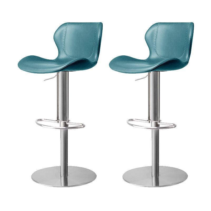 Leather Bar Stool Adjustable Low Back Counter Stool for Bristol