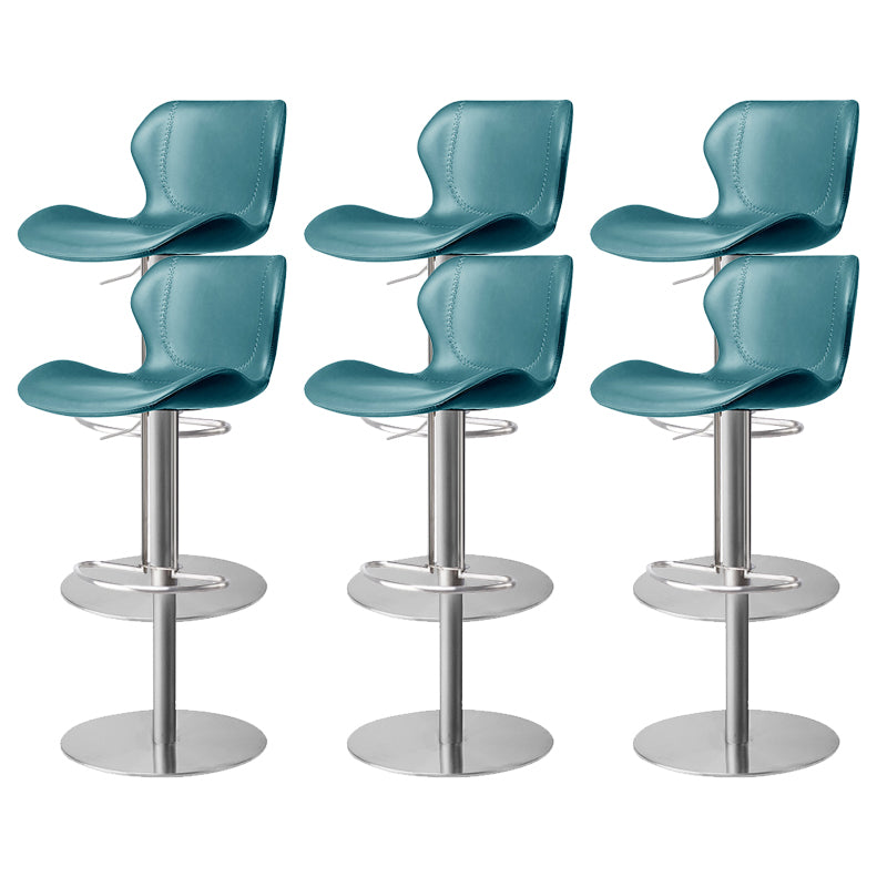 Leather Bar Stool Adjustable Low Back Counter Stool for Bristol