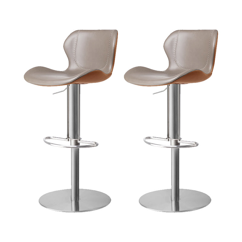 Leather Bar Stool Adjustable Low Back Counter Stool for Bristol