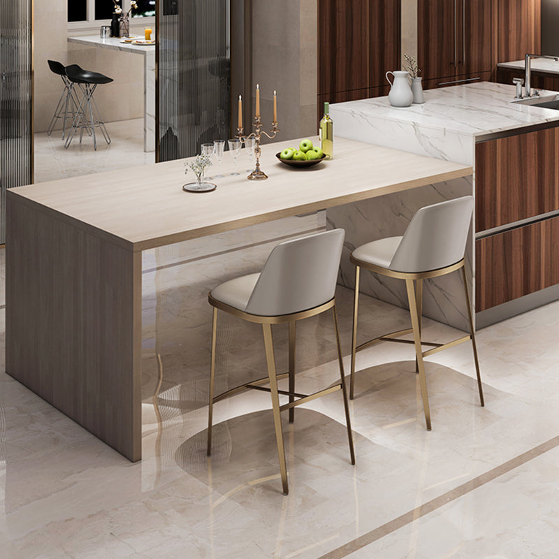 Glam Leather Bar Stool Backrest Gold Frame Counter Stool for Bristol