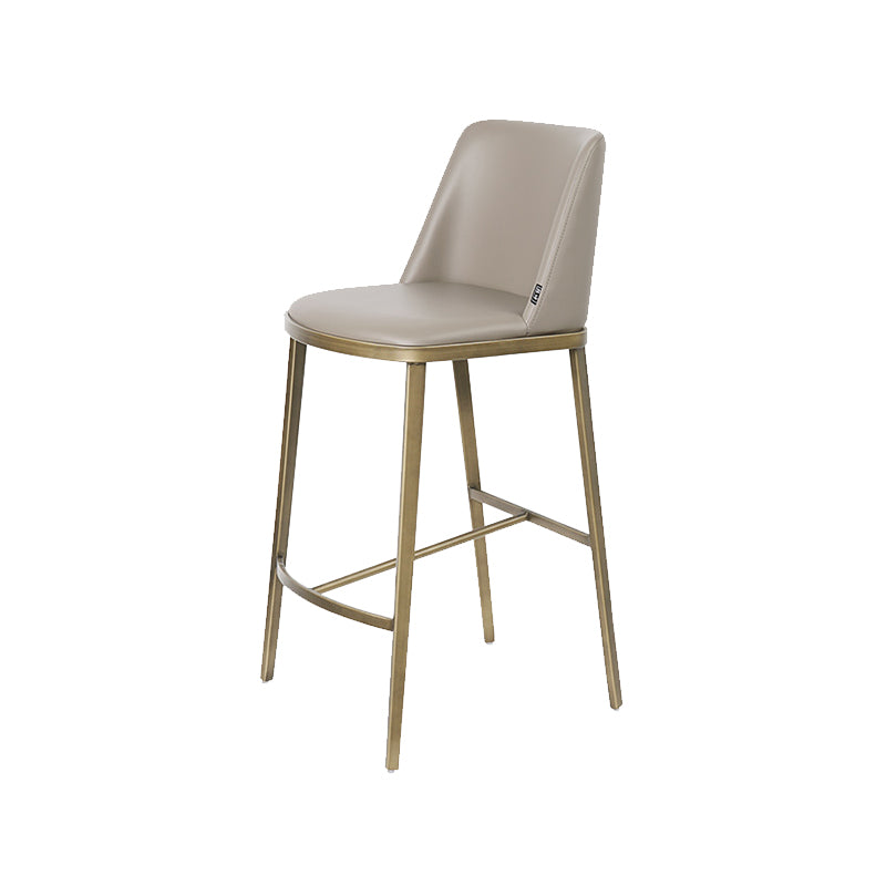 Glam Leather Bar Stool Backrest Gold Frame Counter Stool for Bristol