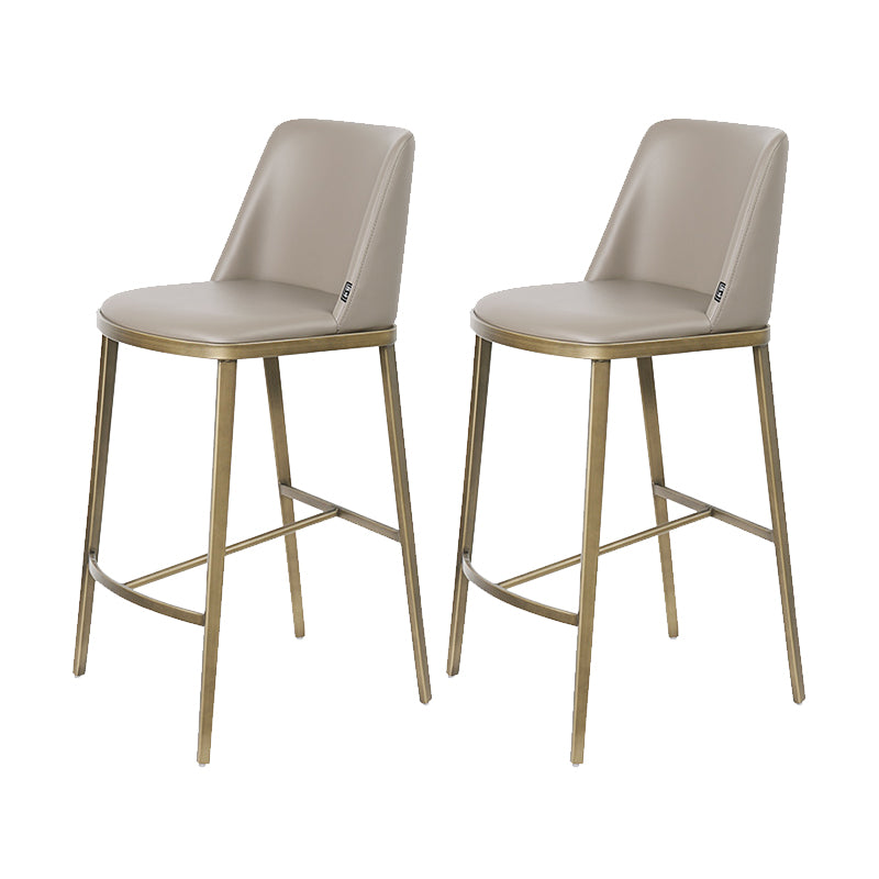 Glam Leather Bar Stool Backrest Gold Frame Counter Stool for Bristol