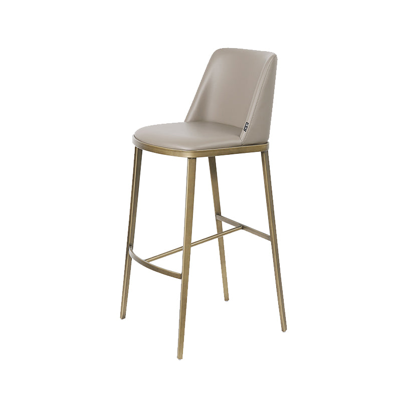 Glam Leather Bar Stool Backrest Gold Frame Counter Stool for Bristol