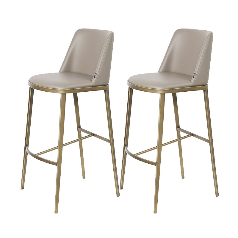 Glam Leather Bar Stool Backrest Gold Frame Counter Stool for Bristol
