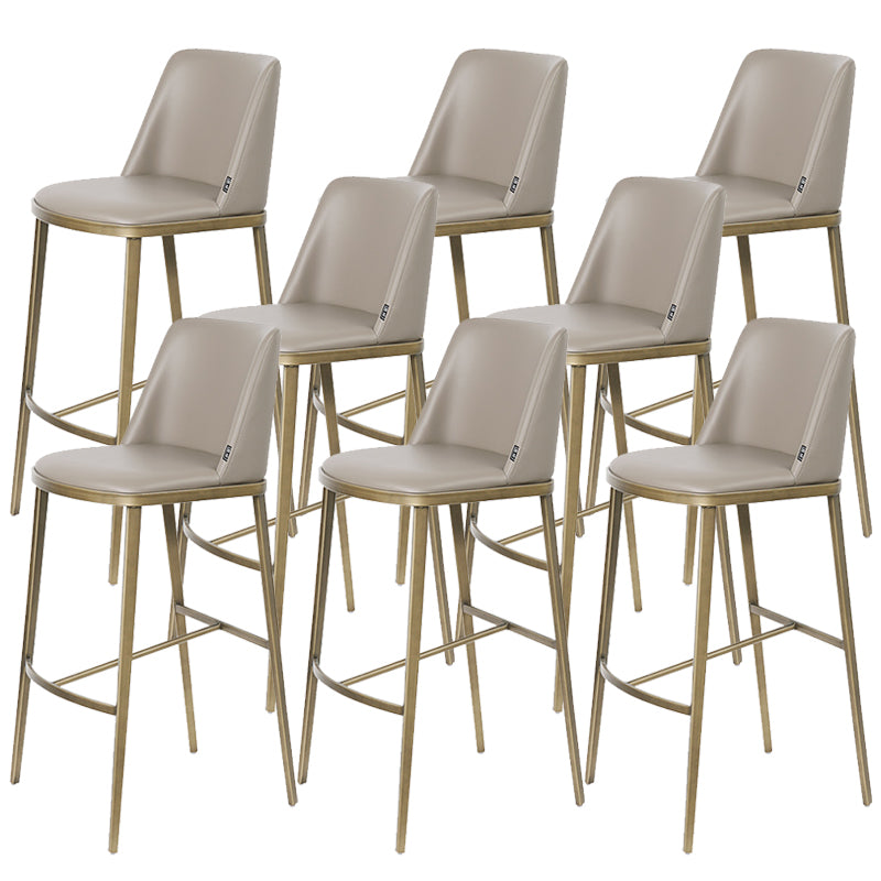 Glam Leather Bar Stool Backrest Gold Frame Counter Stool for Bristol
