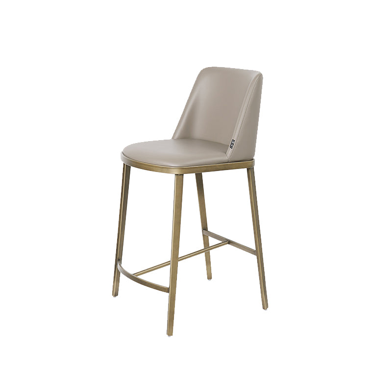 Glam Leather Bar Stool Backrest Gold Frame Counter Stool for Bristol