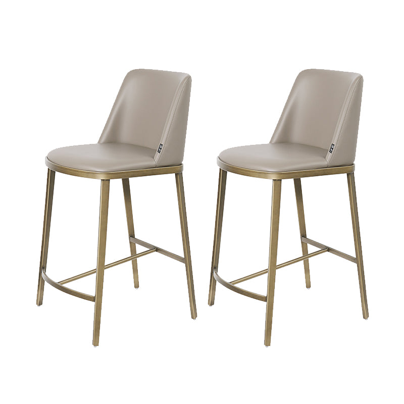 Glam Leather Bar Stool Backrest Gold Frame Counter Stool for Bristol