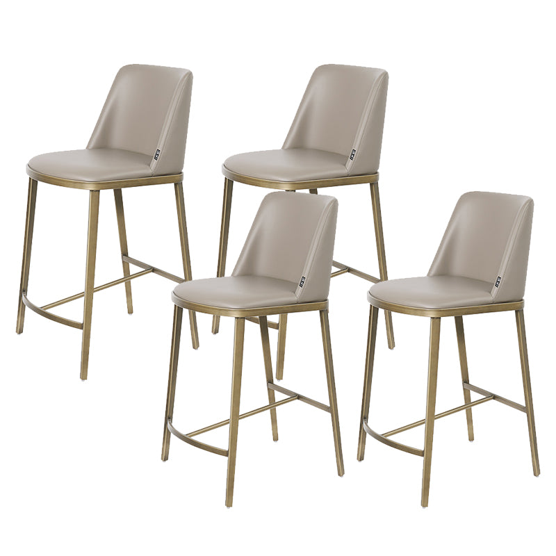 Glam Leather Bar Stool Backrest Gold Frame Counter Stool for Bristol