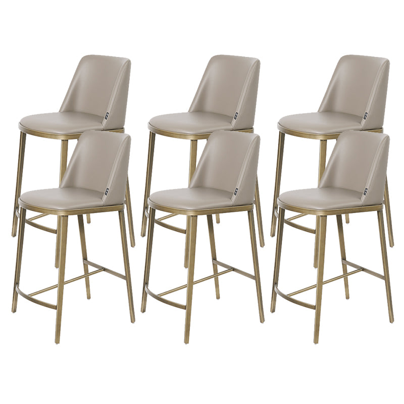 Glam Leather Bar Stool Backrest Gold Frame Counter Stool for Bristol