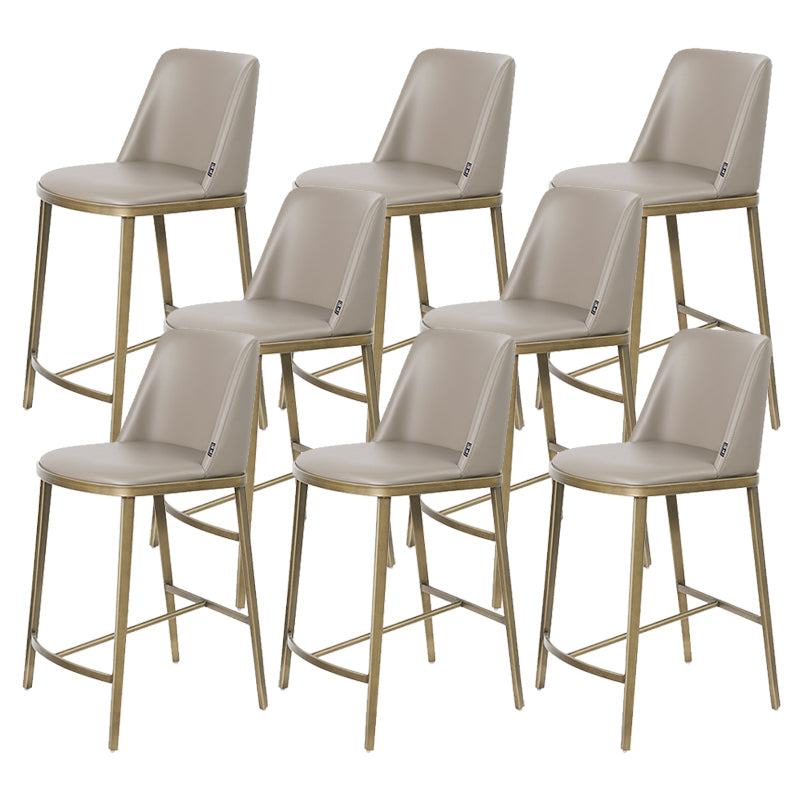 Glam Leather Bar Stool Backrest Gold Frame Counter Stool for Bristol