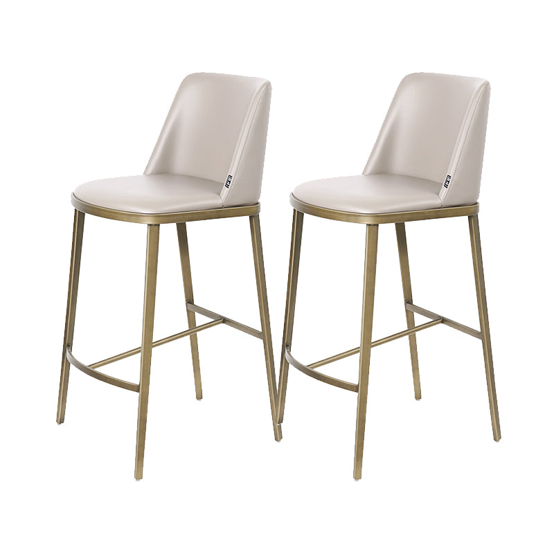 Glam Leather Bar Stool Backrest Gold Frame Counter Stool for Bristol