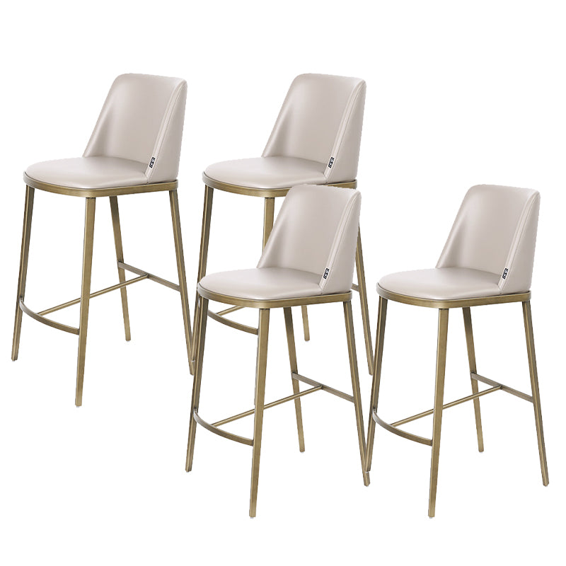 Glam Leather Bar Stool Backrest Gold Frame Counter Stool for Bristol