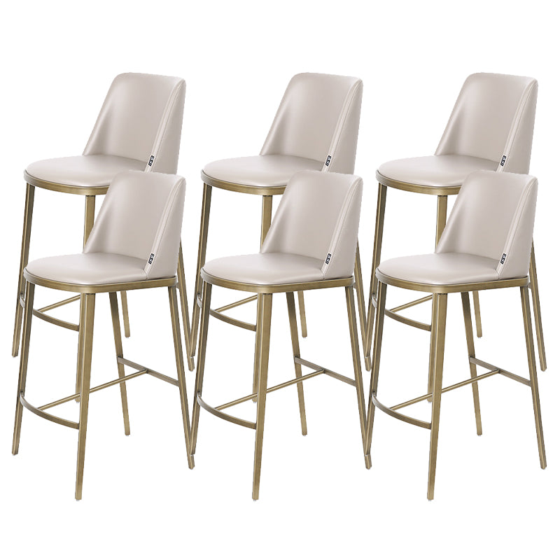 Glam Leather Bar Stool Backrest Gold Frame Counter Stool for Bristol