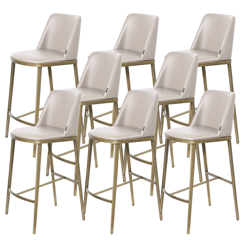 Glam Leather Bar Stool Backrest Gold Frame Counter Stool for Bristol