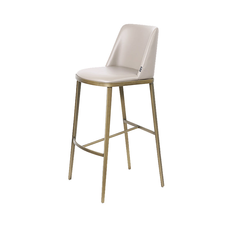 Glam Leather Bar Stool Backrest Gold Frame Counter Stool for Bristol