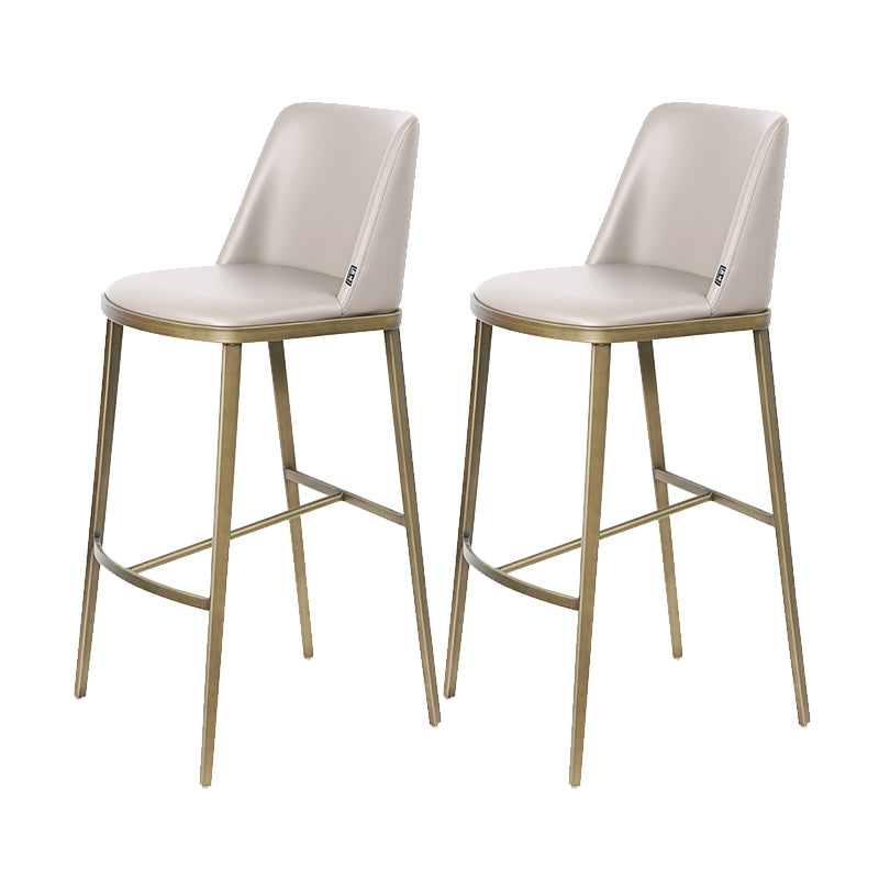 Glam Leather Bar Stool Backrest Gold Frame Counter Stool for Bristol