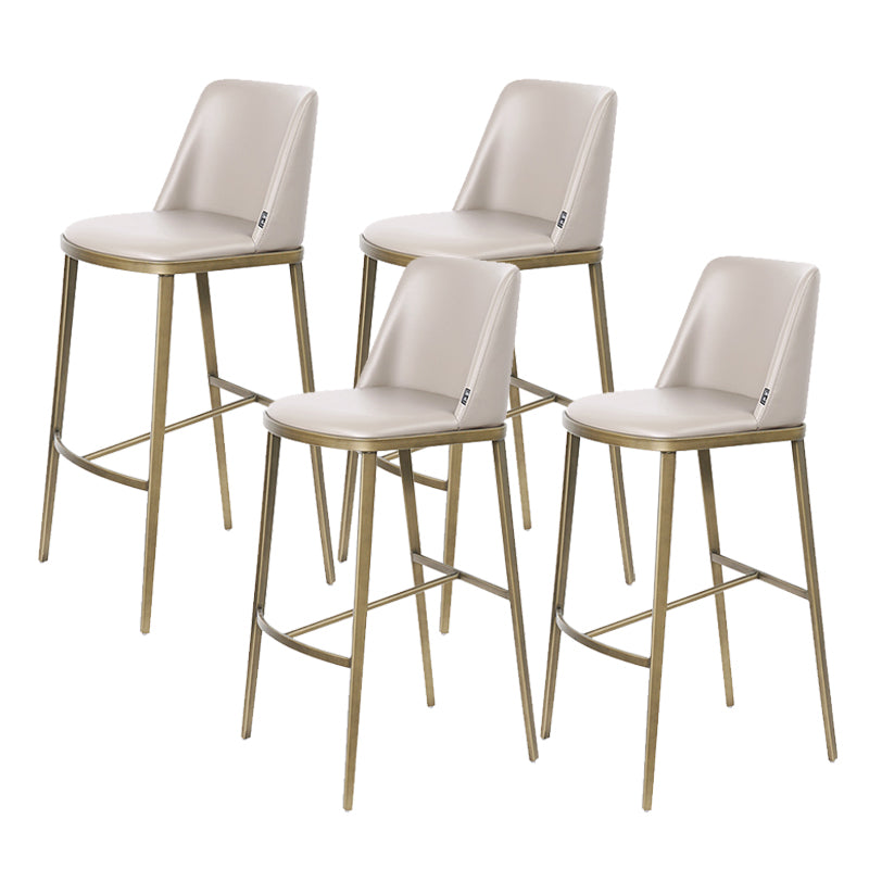 Glam Leather Bar Stool Backrest Gold Frame Counter Stool for Bristol