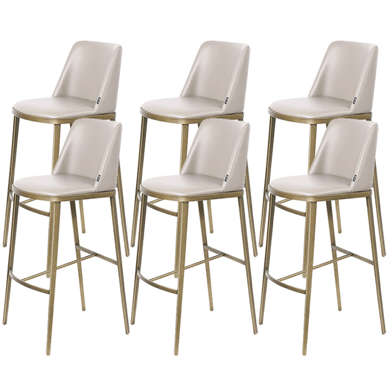 Glam Leather Bar Stool Backrest Gold Frame Counter Stool for Bristol