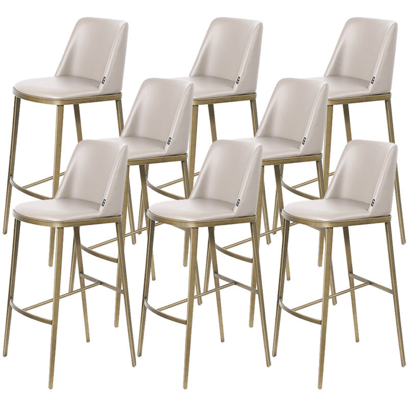 Glam Leather Bar Stool Backrest Gold Frame Counter Stool for Bristol