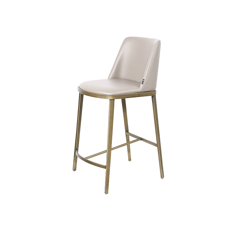 Glam Leather Bar Stool Backrest Gold Frame Counter Stool for Bristol