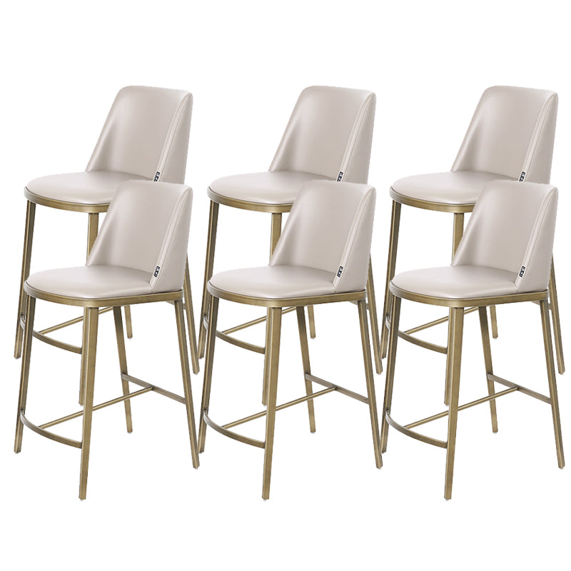 Glam Leather Bar Stool Backrest Gold Frame Counter Stool for Bristol