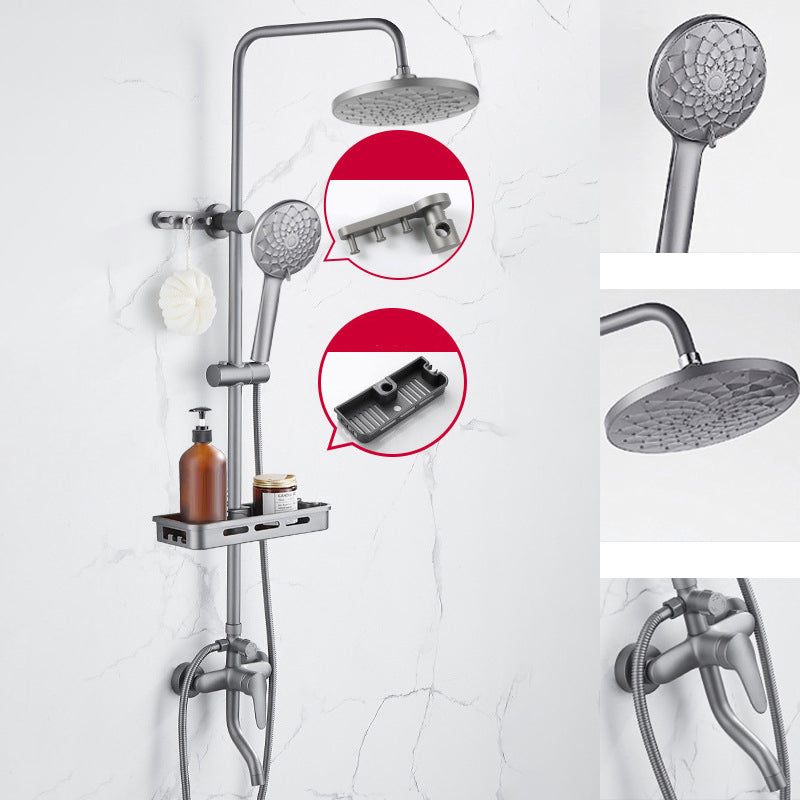 Shower System Square Adjustable Spray Pattern Massage Jet Shower System