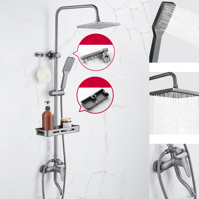 Shower System Square Adjustable Spray Pattern Massage Jet Shower System