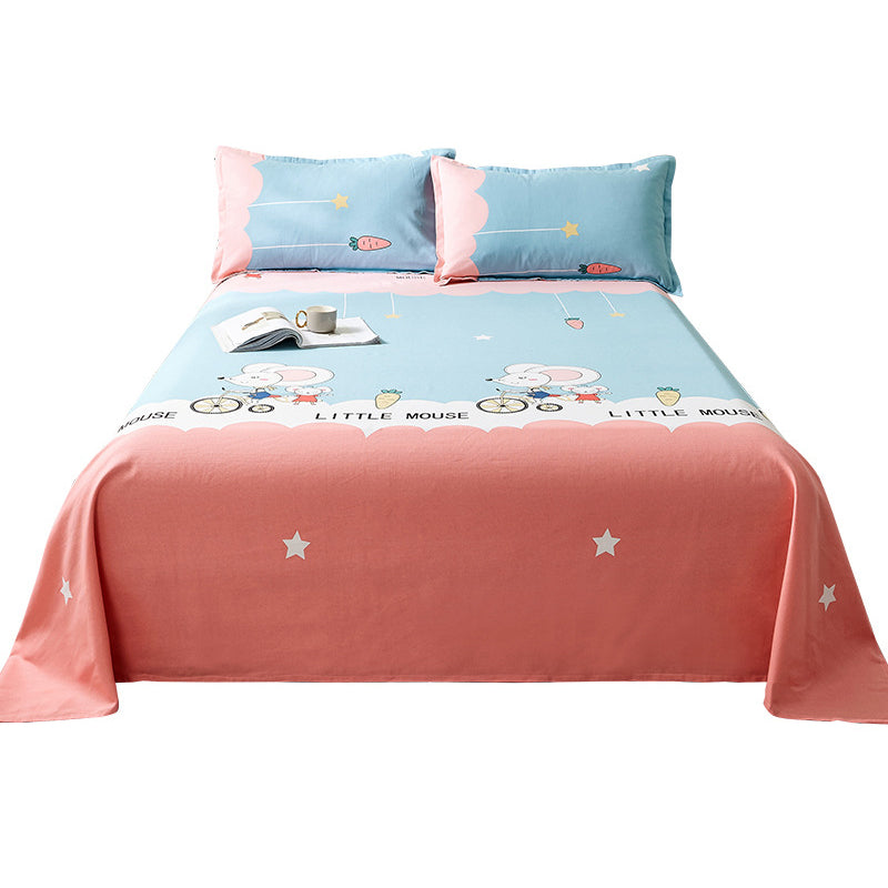 Long Staple Cotton Percale Sheet Set Animal Print and Floral Bed Sheet