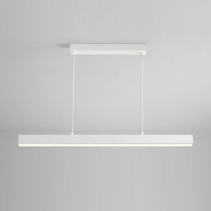 Modern Metal Pendant Light Rectangle Shape Island Light with Acrylic Shade for Living Room