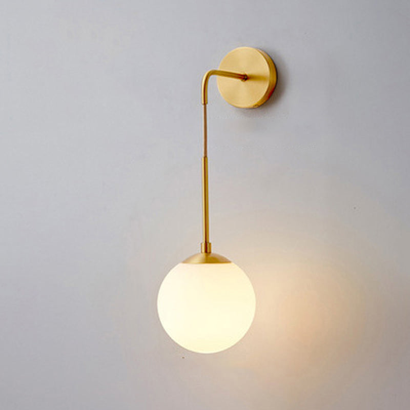 Ball Shape Glass Wall Light Modern Style 1 Light Wall Light Sconce in Gold