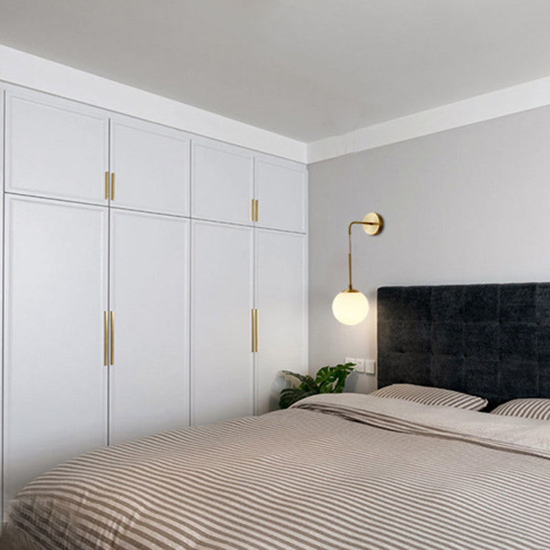 Ball Shape Glass Wall Light Modern Style 1 Light Wall Light Sconce in Gold