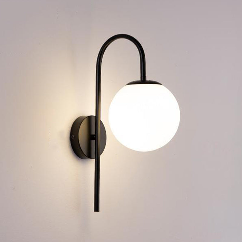 Ball Glass Shape Wall Light Modern Style 1-Light Wall Light Sconce