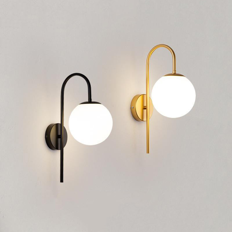 Ball Glass Shape Wall Light Modern Style 1-Light Wall Light Sconce