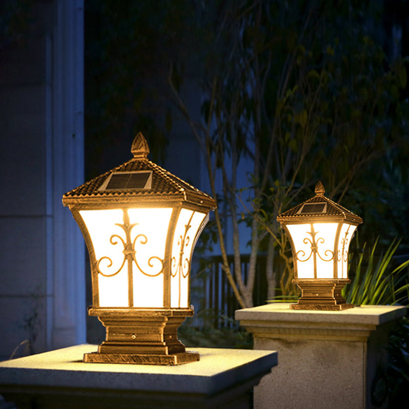 Contemporary Pillar Lamp Minimalist Solar Light for Backyard