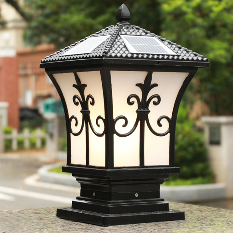 Contemporary Pillar Lamp Minimalist Solar Light for Backyard