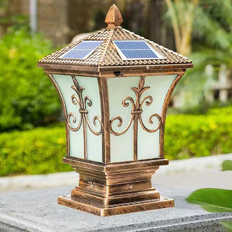 Contemporary Pillar Lamp Minimalist Solar Light for Backyard