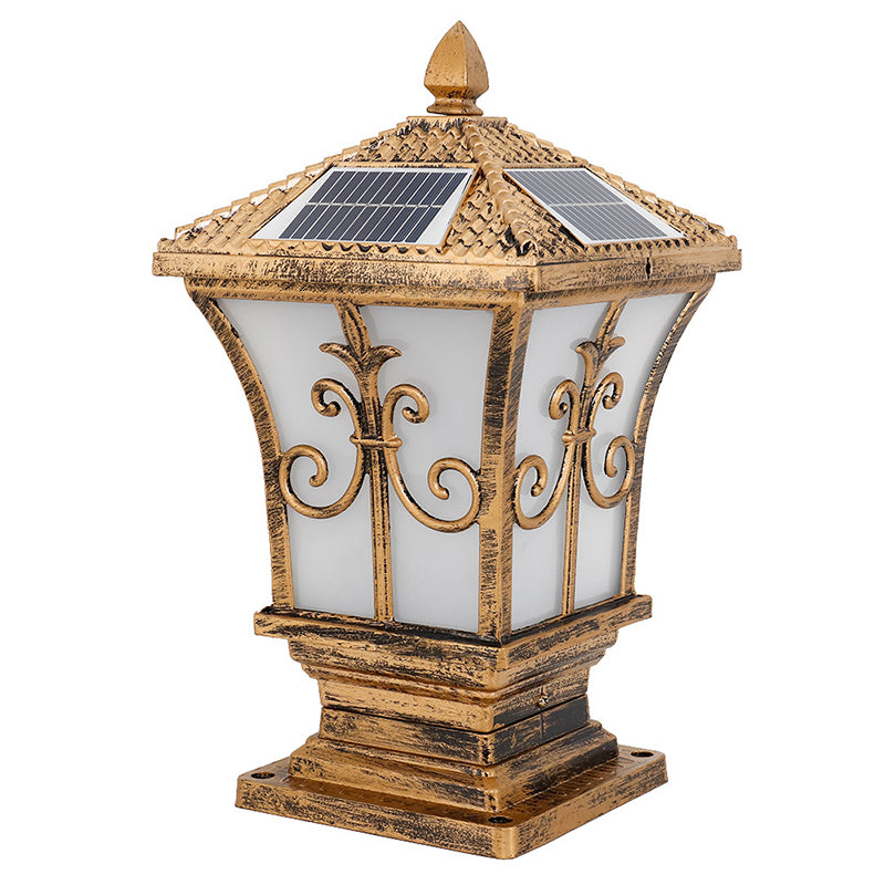 Contemporary Pillar Lamp Minimalist Solar Light for Backyard