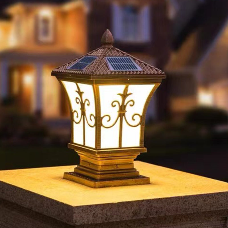 Contemporary Pillar Lamp Minimalist Solar Light for Backyard