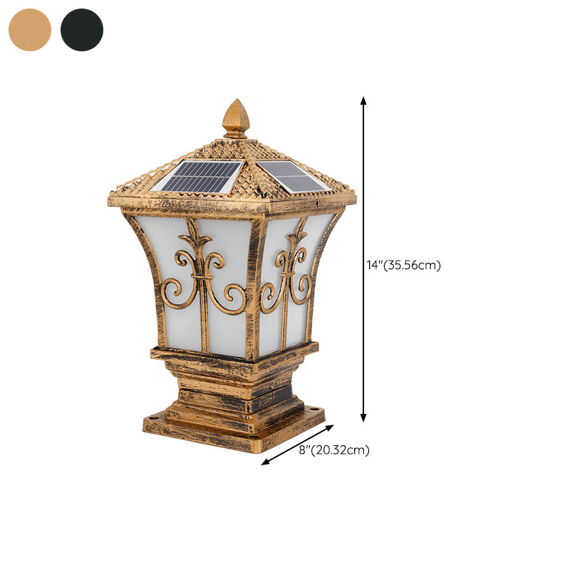 Contemporary Pillar Lamp Minimalist Solar Light for Backyard