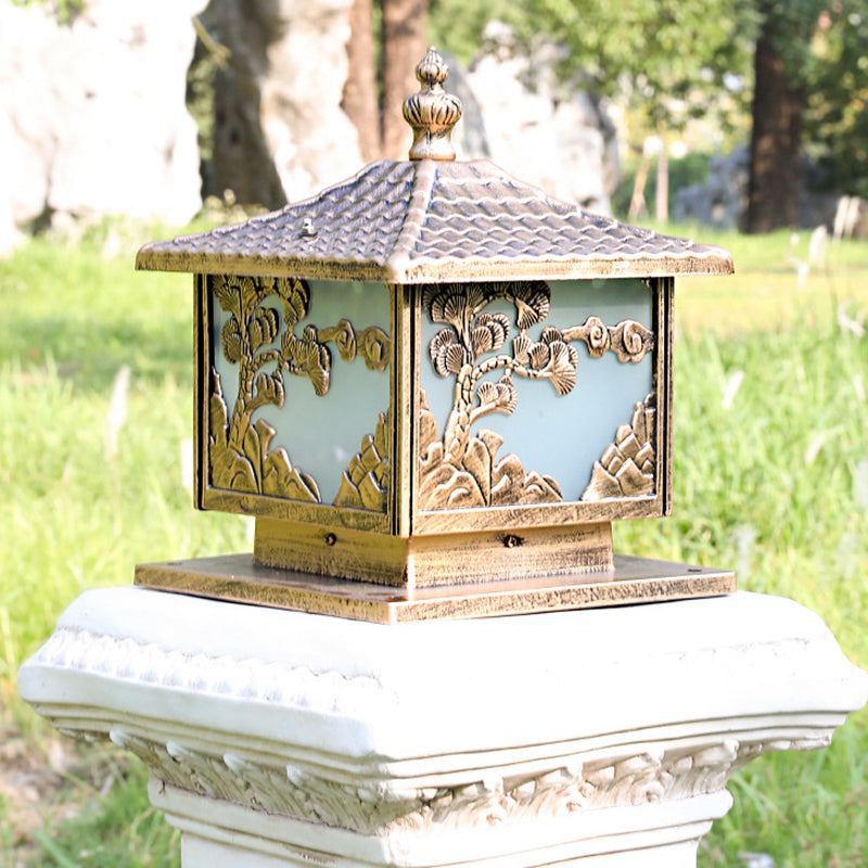 Modern Simple Aluminum Pillar Lamp Cube Shape Waterproof Pillar Light for Outdoor
