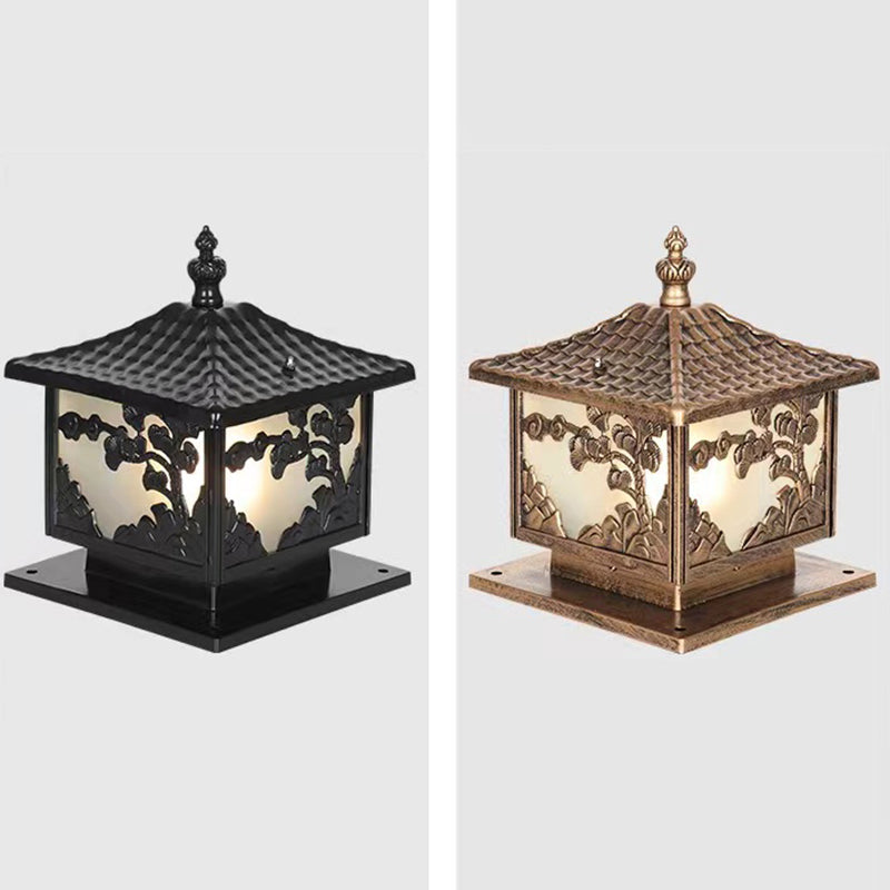 Modern Simple Aluminum Pillar Lamp Cube Shape Waterproof Pillar Light for Outdoor