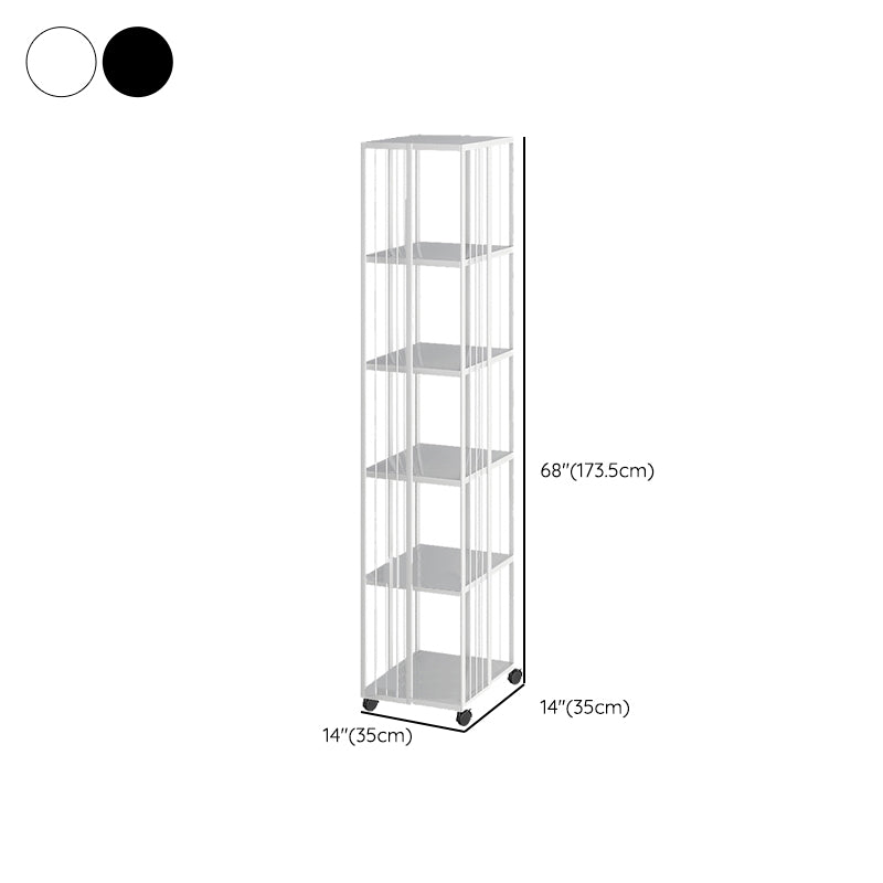 Standard Metal Bookcase Industrial Open Back Bookshelf with Shelves
