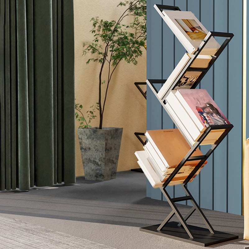 Modern Bookshelf Metal Open Shelf Bookcase with Shelves for Home Office