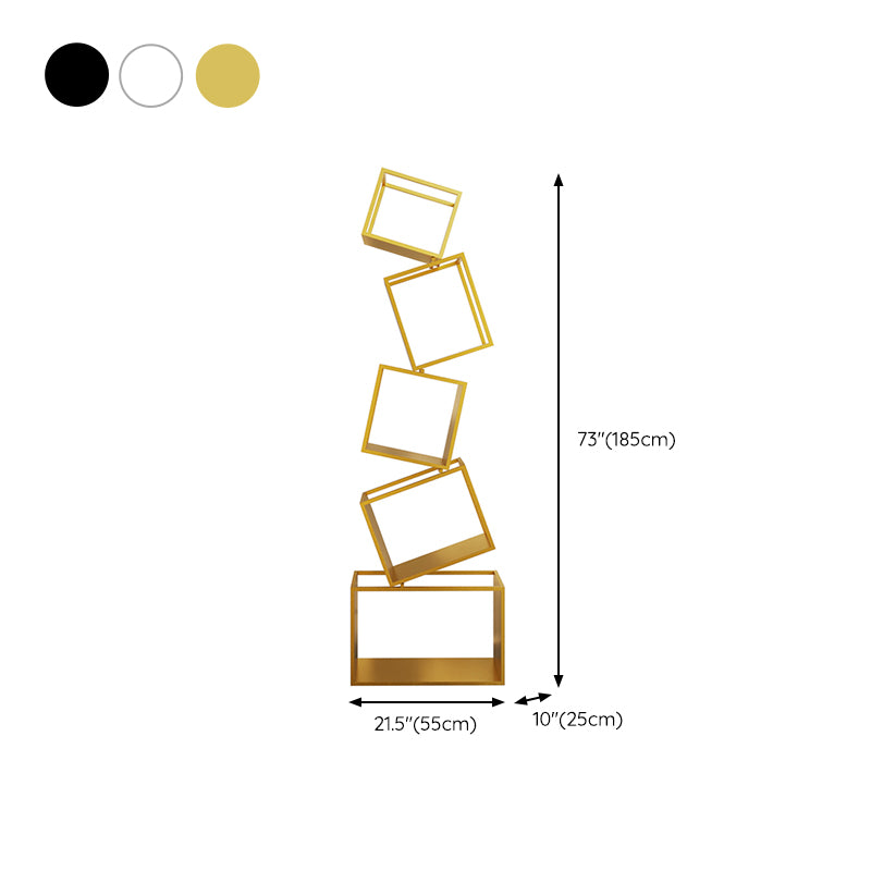 Modern Bookshelf Metal Open Shelf Bookcase with Shelves for Home Office