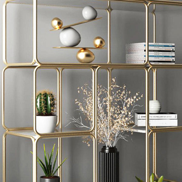 Modern Metal Book Shelf Open Shelf Bookcase with Shelves for Study Room