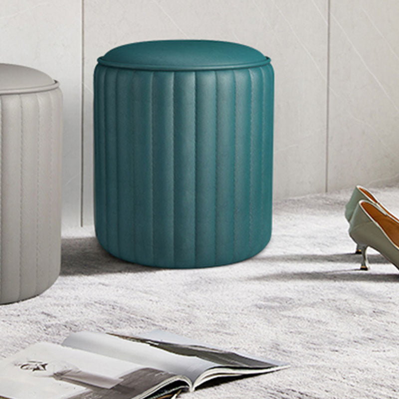 Whole Colored Ottoman Cylinder Shape Stain Resistant Faux Leather Ottoman