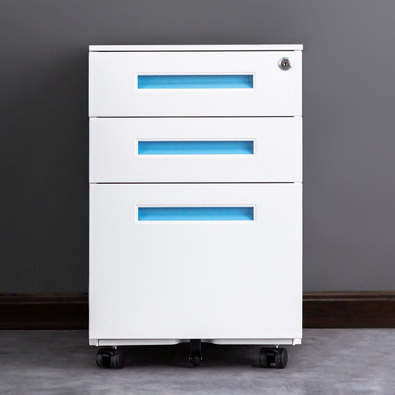 Modern Filing Cabinet Drawers Storage Metal File Cabinet with Castors for Home Office