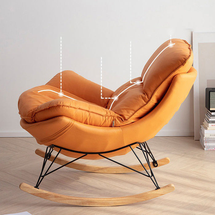 Modern Rocking Chair Solid Color Indoor Rocker Chair with Dark Legs