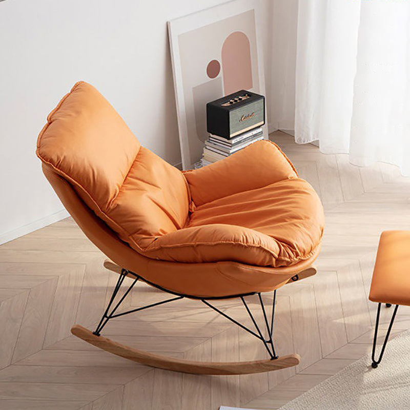 Modern Rocking Chair Solid Color Indoor Rocker Chair with Dark Legs