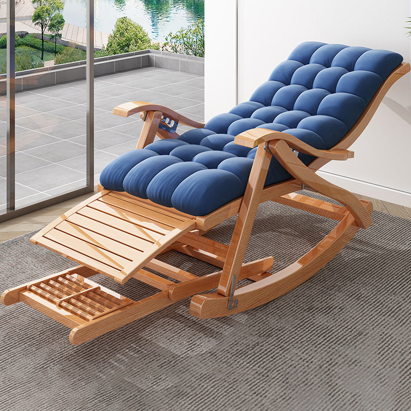 Antique Rocking Chair Wooden Removable Cushions Tufted Ergonomic Rocking Chair